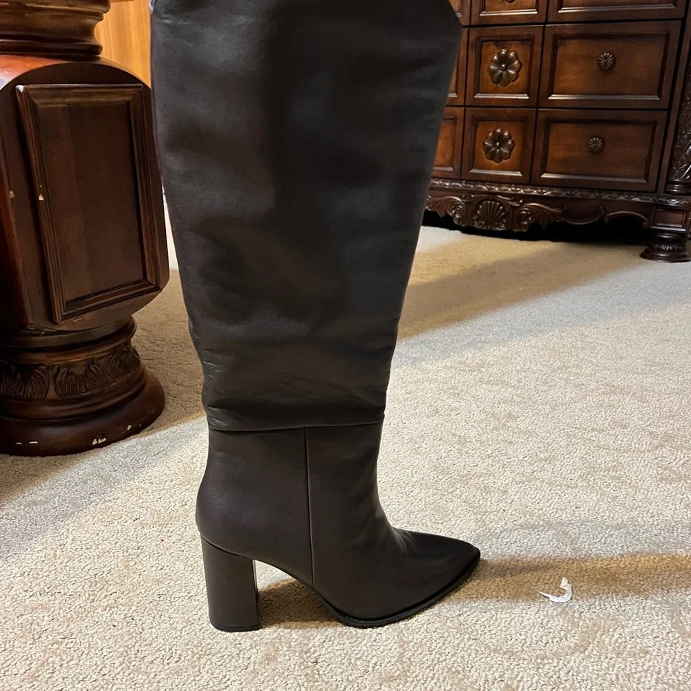 Steve Madden Over-the-Knee Block Heel Boots in Dark Brown